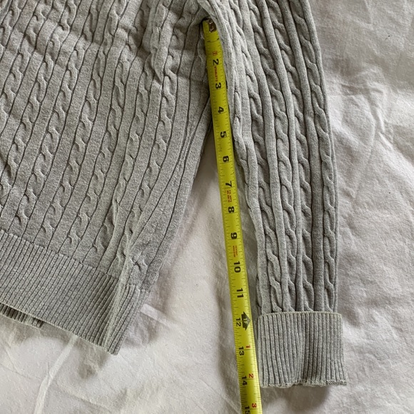PRIA | M | 2 pieces set Grey cable knit style sweater 100% cotton long sleeves - Picture 2 of 6